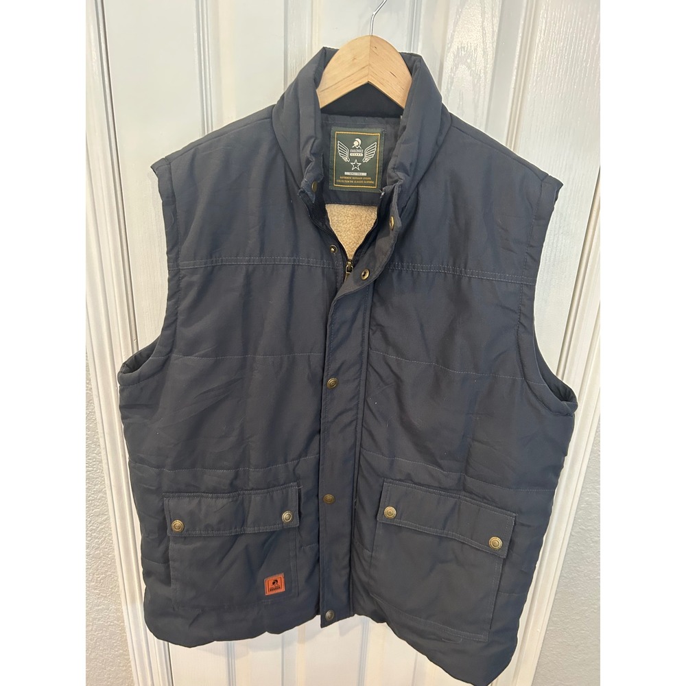 Cool Choice Mens Sherpa Lined Puffer Vest Navy‎ Blue Outdoor Utility Jacket XL